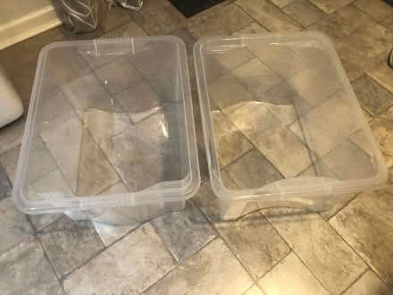 Photo of free Two stackable plastic storage crates with lids (Twyford RG10) #2