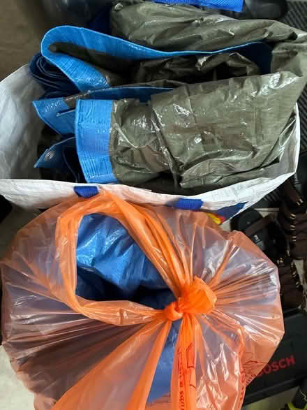 Photo of free 2 large blue tarpaulins (Round Green LU2) #1