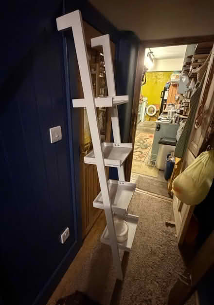 Photo of free Narrow white ladder shelf (Durham DH1) #2