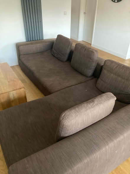 Photo of free Habitat brown corner sofa- can be split into 2 sofas (Littleworth OX33) #2
