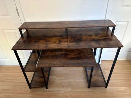 Photo of free Computer Desk with Storage Shelves & Monitor Stand (Chelsea SW3) #2