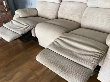 Photo of free 2 x matching 3 seater settees. Both with reclining seats. (South Benfleet SS7) #1