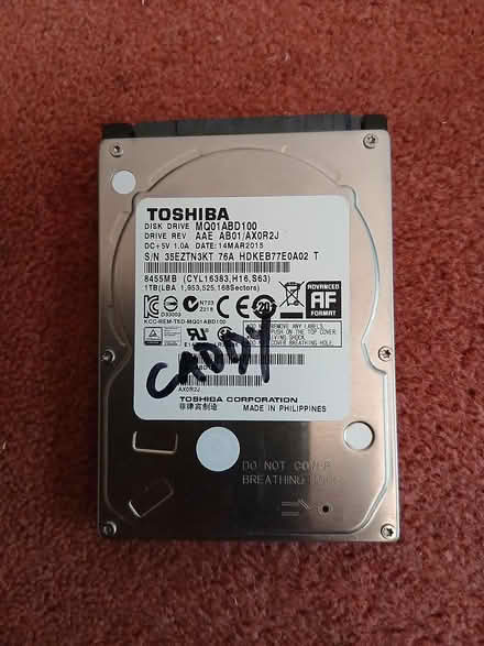 Photo of free TOSHIBA 1GB 2.5 inch SATA HDD (B90 shirley) #1