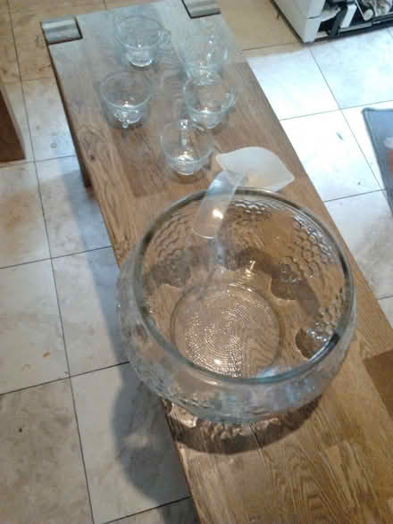 Photo of free Glass Punch Bowl Set with 5 Cups and Ladle (Staines-upon-Thames TW18) #4