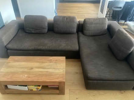Photo of free Habitat brown corner sofa- can be split into 2 sofas (Littleworth OX33) #1