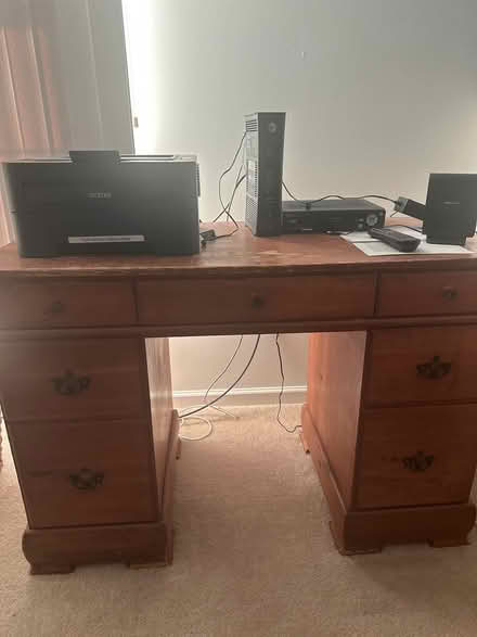 Photo of free Wood Desk and Printer (crystal lake pingree station) #1