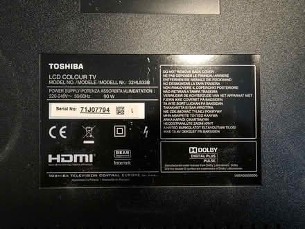 Photo of free 32" Toshiba HD LED TV (Ealing W5) #3