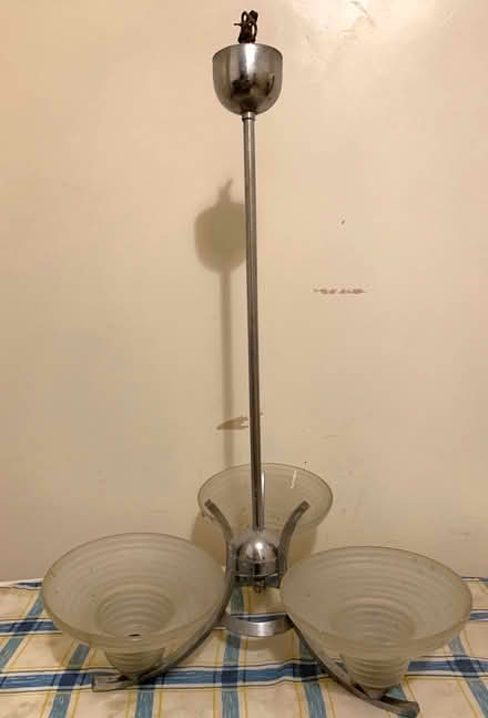 Photo of free ceiling lamp 3 arm 1950's Chrome (Hulme M16) #1