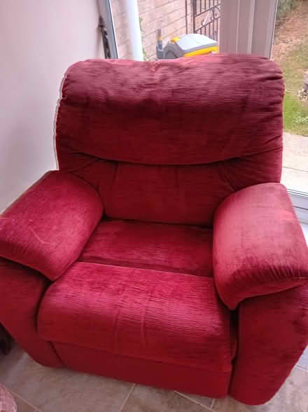Photo of free Large red armchair (Bishops Cleeve GL52) #1