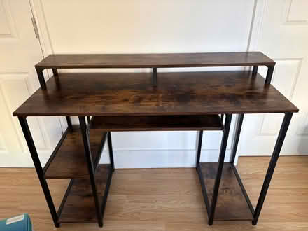 Photo of free Computer Desk with Storage Shelves & Monitor Stand (Chelsea SW3) #1