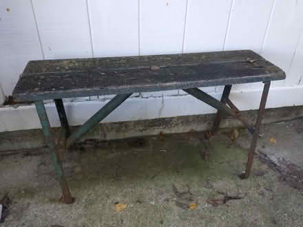 Photo of free wood top patio bench (Big Timber & Randall Rd, Elgin) #2
