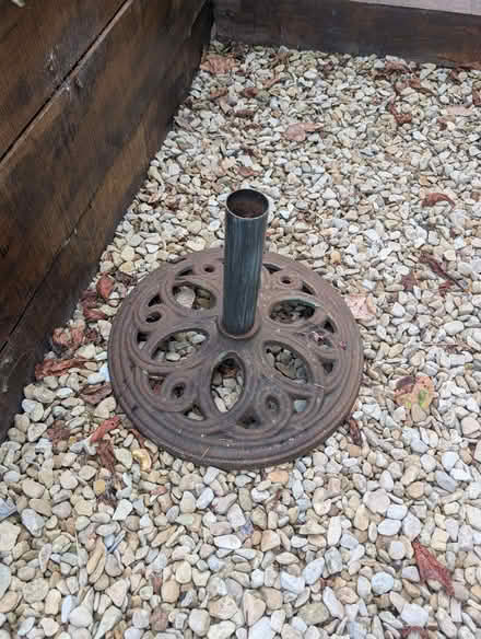 Photo of free Solid metal parasol base (New Marston OX3) #1