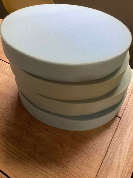Photo of free Circular foam seat cushions x 4 (Rodborough GL5) #1