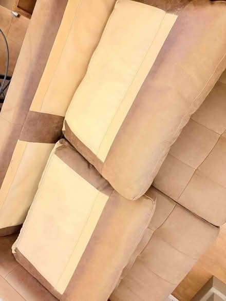 Photo of free 2 Seater Sofa – Brown Fabric / Faux Suede (Palmer Park RG1) #2