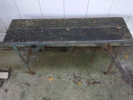 Photo of free wood top patio bench (Big Timber & Randall Rd, Elgin) #1