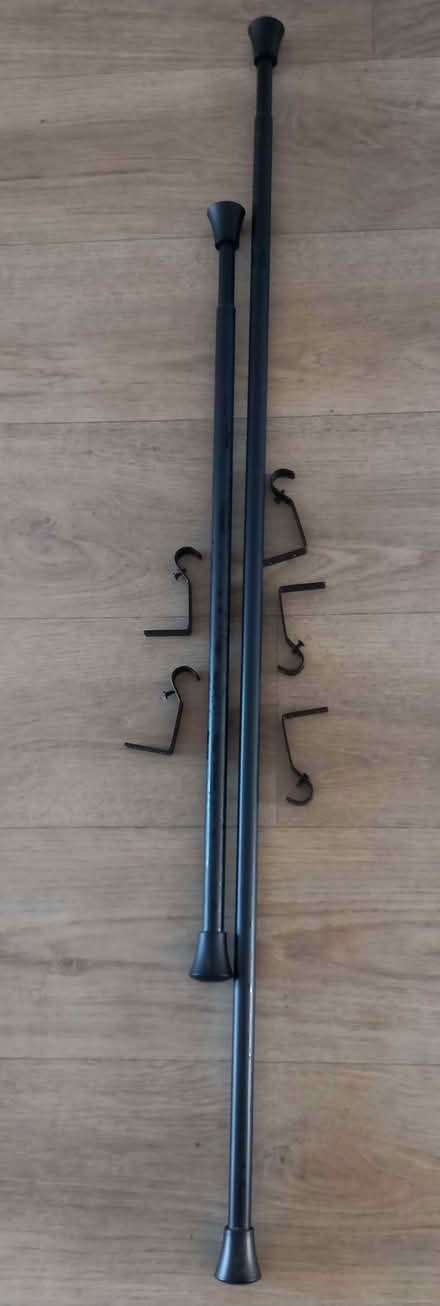 Photo of free Black metal curtain poles (Barry CF62) #1