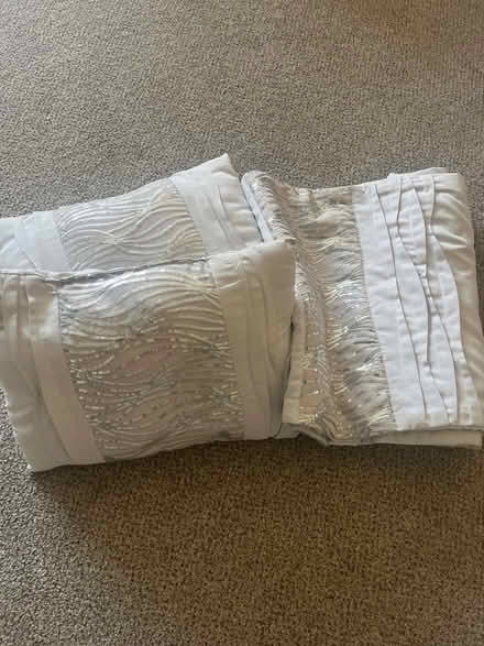 Photo of free Grey/silver bed runner & cushions (Middleton on sea PO22 7SH) #1