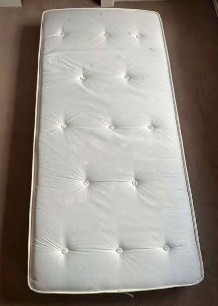 Photo of free Single Wooden bed - white with mattress (from John Lewis) (Llowes HR3) #3