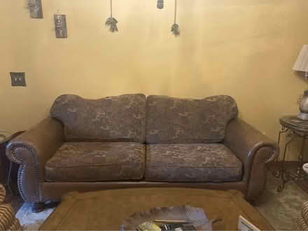 Photo of free leather & fabric sofa (By LaCamas Lake) #1