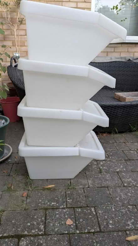 Photo of free 4 large stackable storage boxes with flip lids (The Camp AL4) #1