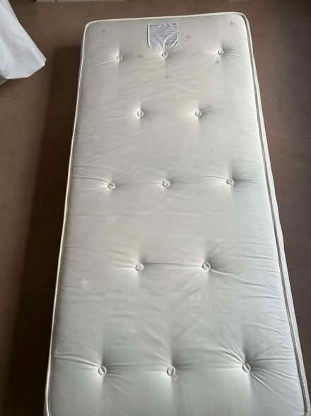 Photo of free Single Wooden bed - white with mattress (from John Lewis) (Llowes HR3) #2
