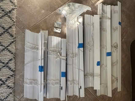 Photo of free 6 faux wood slat blinds (Brighton) #1