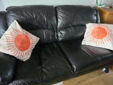 Photo of free Leather sofa 3 seater (Broad Meadow ST5) #1
