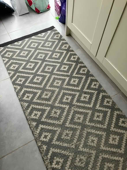 Photo of free Grey and white runner rug (Castleford) #2