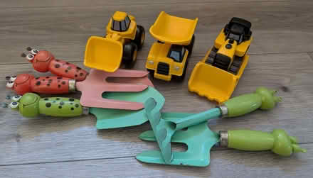 Photo of free Childs Garden Set Toys,Cat Sand Trucks (Ushaw Moor DH7) #1