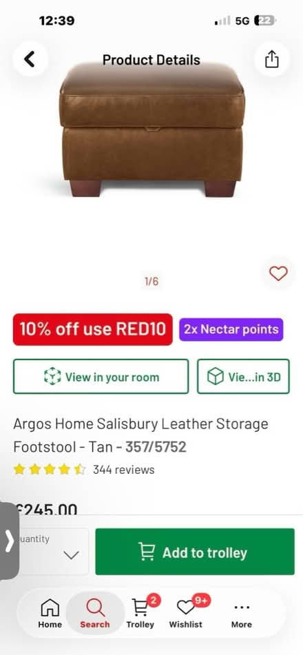 Photo of free Leather ottoman footstool (Chatham ME5) #2
