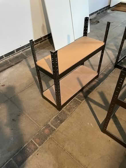 Photo of free Low metal shelving (Cheriton, Hants SO24 0QA) #1