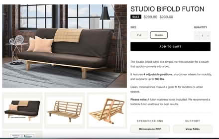 Photo of free Queen size futon and mattress (85th and Columbus) #1
