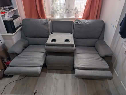 Photo of free Grey sofa in very good condition, small fridge and cabinet (Lion Gate TW9) #2