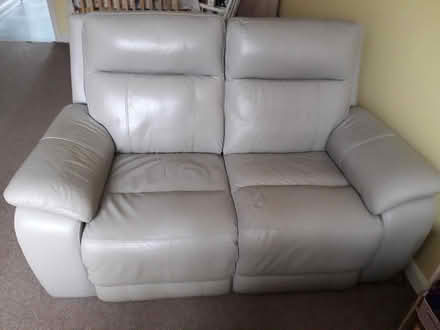 Photo of free Colby 2 Seater Leather Grey Sofa (Frampton Cotterell BS36) #1