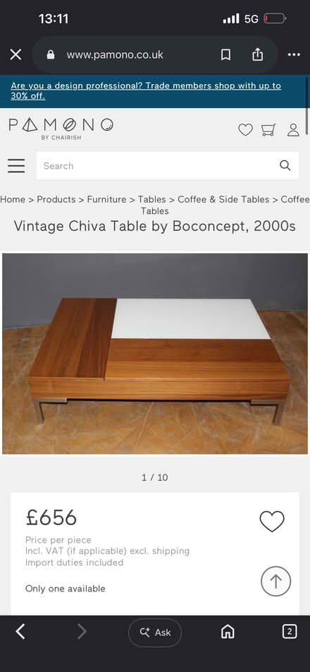 Photo of free Coffee table (Swiss Cottage NW8) #2