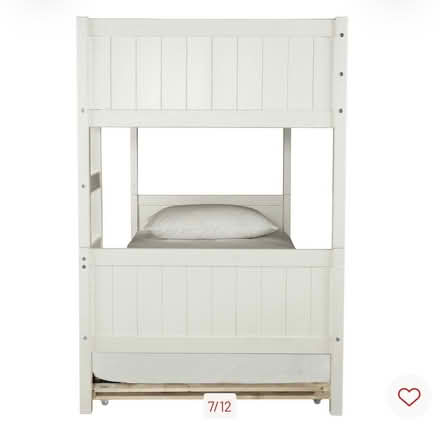 Photo of free White wooden bunk bed with trundle plus 3 mattresses (Balham SW17) #3