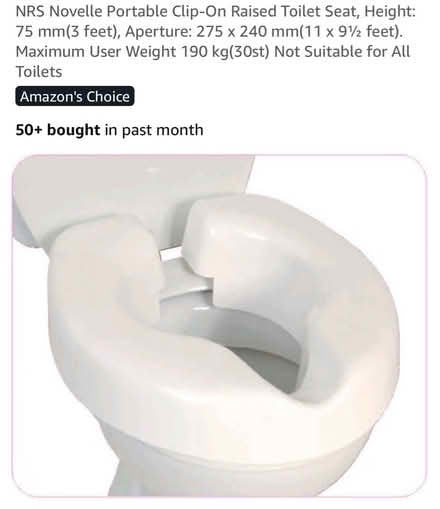 Photo of free Raised Toilet Seat (Millbank SW1P) #1