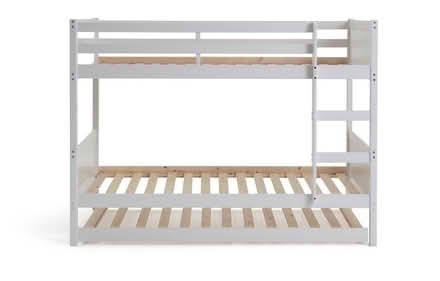Photo of free White wooden bunk bed with trundle plus 3 mattresses (Balham SW17) #4