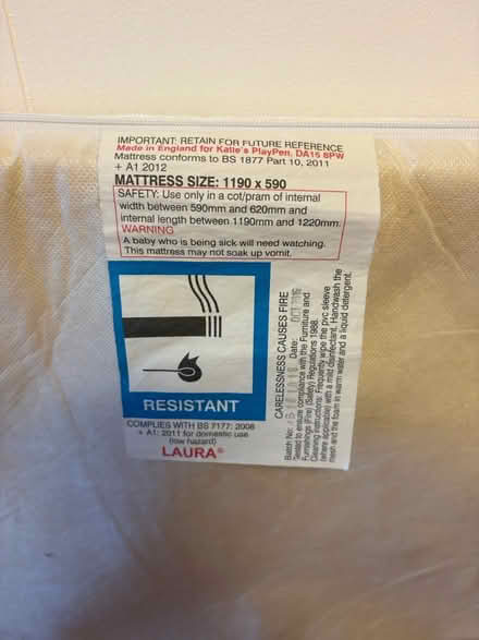 Photo of free Cot mattress (Abingdon OX14 2DQ) #2