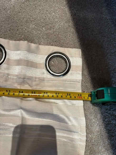 Photo of free Beige embossed ring curtains x 2 drops (West Norwood SE21) #4