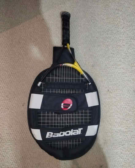 Photo of free Babolat Tennis Racket – Black & Yellow – With Protective Cov (Frog Island LE4) #2