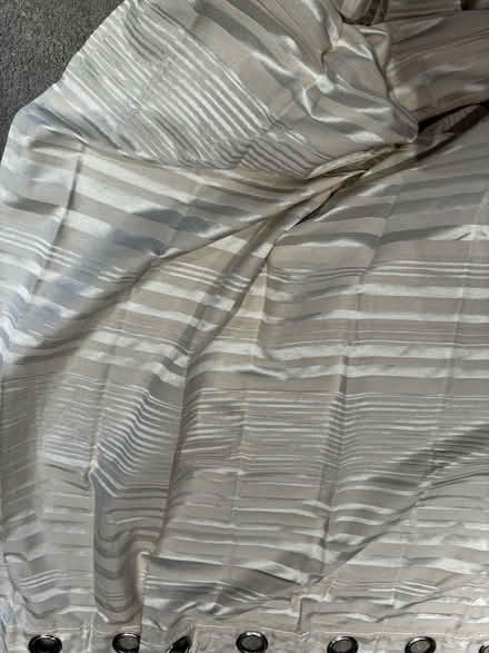 Photo of free Beige embossed ring curtains x 2 drops (West Norwood SE21) #1