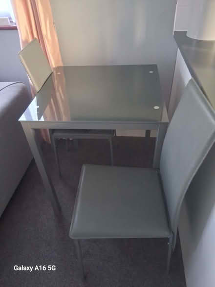 Photo of free Headboard, table and 2 chairs, fire , 3 stools (Penrith CA11) #2