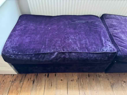 Photo of free Two purple sofa beds which fold out into two single beds (Ealing W13) #3