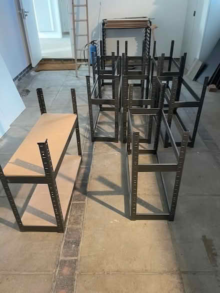 Photo of free Low metal shelving (Cheriton, Hants SO24 0QA) #2