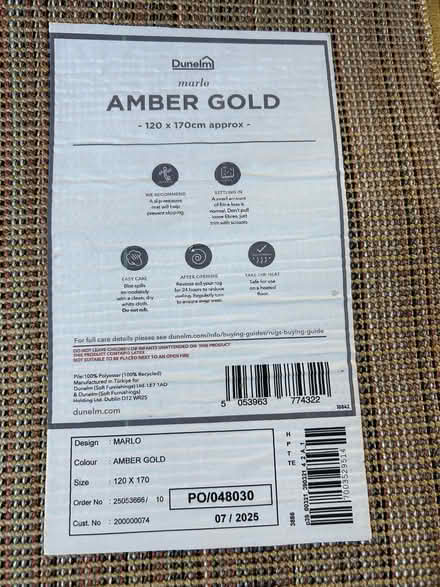 Photo of free Amber gold rug (Haydon TA1) #2
