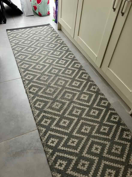 Photo of free Grey and white runner rug (Castleford) #3