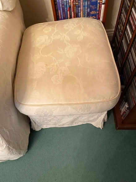 Photo of free White 2 seater sofa and stool (Llangennech SA14) #2