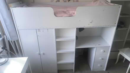 Photo of free High bed with desk (Surbiton KT6) #1