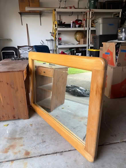 Photo of free Heavy oak Mirror (Buffalo grove) #1